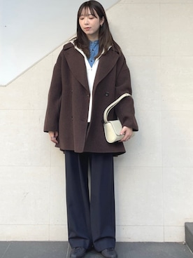 「ワッフル」｜「アイテム（その他アウター）」を使った、菊池さん（レディース・164cm）の秋コーディネート