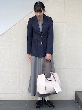 「タッセルローファー」｜「アイテム（ジャケット/アウター）」を使った、菊池さん（レディース・164cm）の秋コーディネート