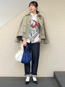 「BINDU（ビンドゥー）のアイテム」を使った、菊池さん（レディース・164cm）の春コーディネート