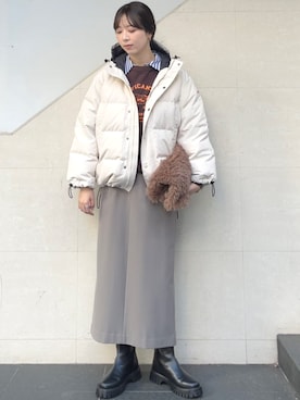 「SHIPS」｜「アイテム（スウェット）」を使った、菊池さん（レディース・164cm）の秋コーディネート