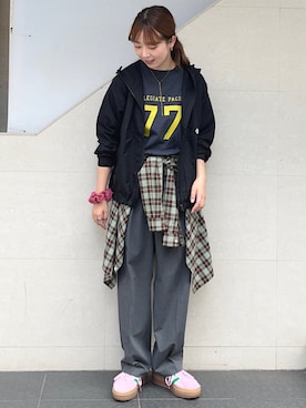 「ストライプパンツ」｜菊池さん（レディース・164cm）の夏コーディネート
