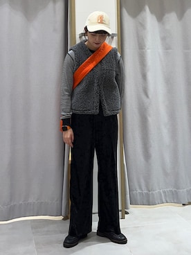 「Casselini（キャセリーニ）のアイテム（キャップ）」を使った、菊池さん（レディース・164cm）の秋コーディネート