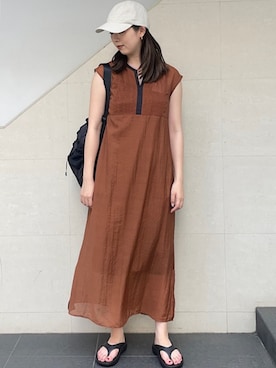 「シアーワンピース」｜菊池さん（レディース・164cm）の夏コーディネート