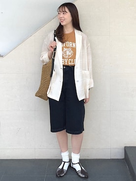 「MILLER（ミラー）のアイテム」を使った、菊池さん（レディース・164cm）の春コーディネート