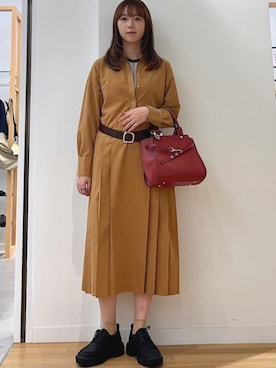 「アイテム（モカシン/デッキシューズ）」を使った、菊池さん（レディース・164cm）の夏コーディネート