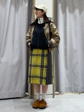 「Casselini（キャセリーニ）のアイテム（キャップ）」を使った、菊池さん（レディース・164cm）の秋コーディネート