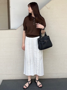 「SHIPS any（シップス エニィ）のアイテム」を使った、菊池さん（レディース・164cm）の春コーディネート