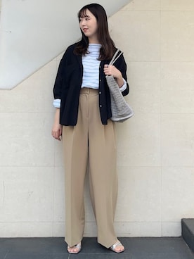 「Le Minor（ルミノア）のアイテム」を使った、菊池さん（レディース・164cm）の春コーディネート