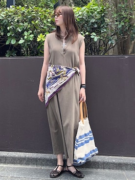 「TARANGO（タランゴ）のアイテム」を使った、菊池さん（レディース・164cm）の夏コーディネート