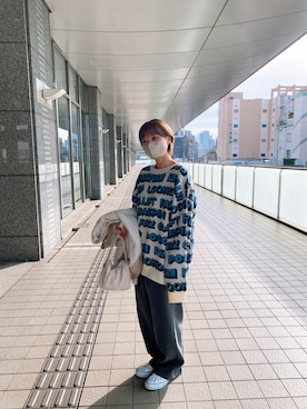 「GU（ジーユー）のアイテム（スラックス、グレー系）」を使った、𝐾𝑎𝑛𝑎𝑚𝑖さん（レディース・158cm）の秋コーディネート