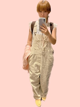 「シアタープロダクツ(THEATRE PRODUCTS)」｜「アイテム（オールインワン・サロペット）」を使った、𝐾𝑎𝑛𝑎𝑚𝑖さん（レディース・158cm）の秋コーディネート