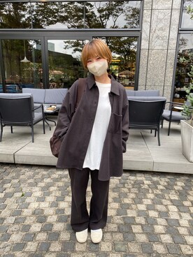 「UNIQLO（ユニクロ）のアイテム（ジャケット/アウター、ブラウン系）」を使った、𝐾𝑎𝑛𝑎𝑚𝑖さん（レディース・158cm）の秋コーディネート