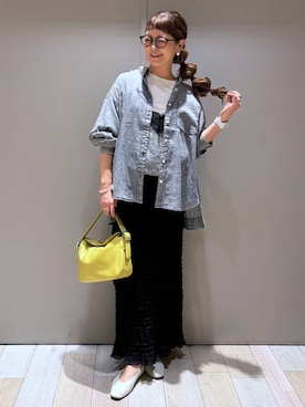 「LEPSIM（レプシィム）のソフトクッションパンプス　638849（パンプス、ホワイト系）」を使った、310lepsim75さん（レディース・163cm）の春コーディネート
