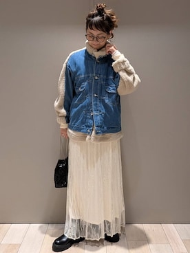 「アイテム（デニムジャケット）」を使った、310lepsim75さん（レディース・163cm・40代）の秋コーディネート
