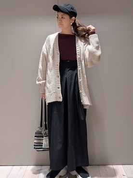 「アイテム（カーディガン/ボレロ）」を使った、310lepsim75さん（レディース・163cm・40代）の秋コーディネート