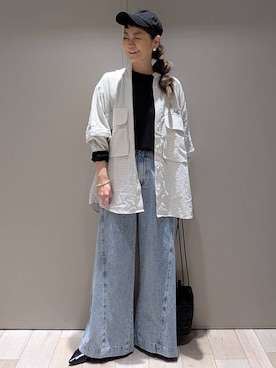 「LEPSIM（レプシィム）のイージーバギーデニム　290477（デニムパンツ）」を使った、310lepsim75さん（レディース・163cm）の春コーディネート