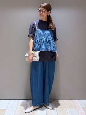 「LEPSIM（レプシィム）のソフトクッションパンプス　638849（パンプス、ホワイト系）」を使った、310lepsim75さん（レディース・163cm）の夏コーディネート