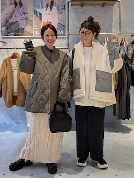 「アイテム（その他アウター、グリーン系）」を使った、310lepsim75さん（レディース・163cm）の秋コーディネート