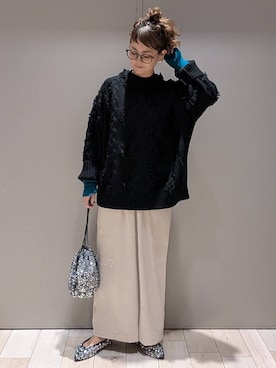 「アイテム（ニット/セーター）」を使った、310lepsim75さん（レディース・163cm・40代）の秋コーディネート
