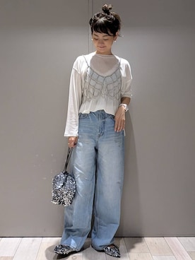 「アイテム（その他トップス、シルバー系）」を使った、310lepsim75さん（レディース・163cm）の秋コーディネート