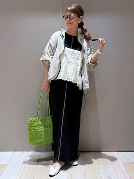 「LEPSIM（レプシィム）のソフトクッションパンプス　638849（パンプス、ホワイト系）」を使った、310lepsim75さん（レディース・163cm）の春コーディネート