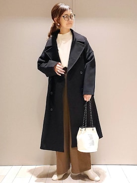 「LEPSIM（レプシィム）のアイテム（チェスターコート）」を使った、310lepsim75さん（レディース・163cm）の冬コーディネート