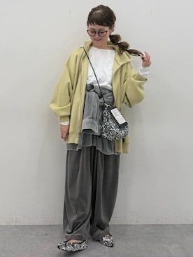 「LEPSIM（レプシィム）のMOUL／バレルデニムパンツ　1066553（デニムパンツ、グレー系）」を使った、310lepsim75さん（レディース・163cm）の秋コーディネート