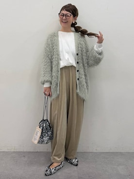 「LEPSIM（レプシィム）のマシュマロベロアバレルパンツ　1066516（その他パンツ、ベージュ系）」を使った、310lepsim75さん（レディース・163cm）の秋コーディネート