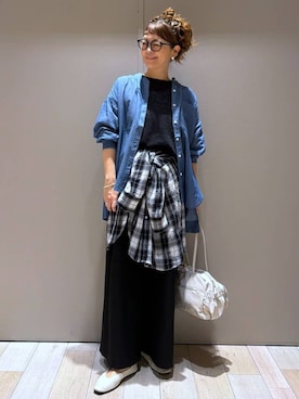 「LEPSIM（レプシィム）のソフトクッションパンプス　638849（パンプス、ホワイト系）」を使った、310lepsim75さん（レディース・163cm）の春コーディネート