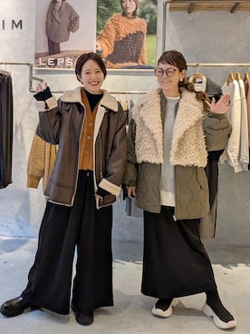 「アイテム（その他アウター、グリーン系）」を使った、310lepsim75さん（レディース・163cm）の秋コーディネート