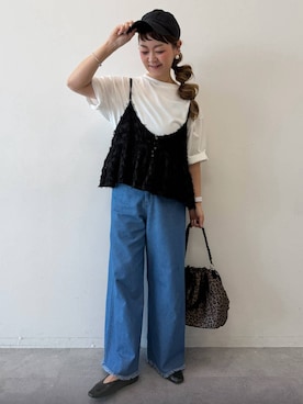 「LEPSIM（レプシィム）のソフトクッションパンプス　638849（パンプス、ブラック系）」を使った、310lepsim75さん（レディース・163cm）の春コーディネート