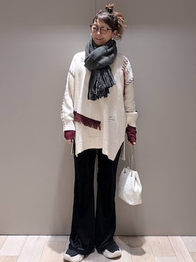 「アイテム（ストール/ショール）」を使った、310lepsim75さん（レディース・163cm）の冬コーディネート
