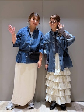「LEPSIM（レプシィム）のフリルスカート　1047015（スカート、ホワイト系）」を使った、310lepsim75さん（レディース・163cm）の秋コーディネート
