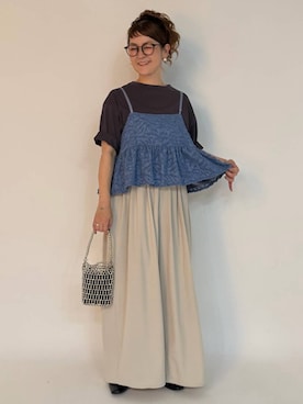 「LEPSIM（レプシィム）のソフトクッションパンプス　638849（パンプス、ブラック系）」を使った、310lepsim75さん（レディース・163cm）の夏コーディネート