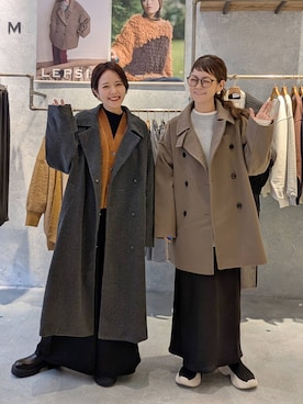 「アイテム（ステンカラーコート）」を使った、310lepsim75さん（レディース・163cm）の秋コーディネート