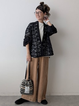 「LEPSIM（レプシィム）のイージーバギーデニム　290477（デニムパンツ）」を使った、310lepsim75さん（レディース・163cm）の夏コーディネート