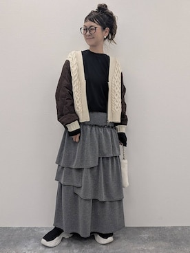 「アイテム（カーディガン/ボレロ）」を使った、310lepsim75さん（レディース・163cm・40代）の秋コーディネート
