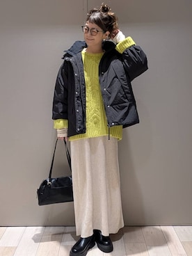 「アイテム（その他アウター、ブラック系）」を使った、310lepsim75さん（レディース・163cm）の冬コーディネート