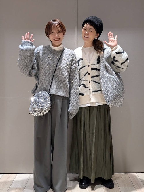 YOUページ セール】7ゲージニュアンス柄カーディガン 133293（カーディガン