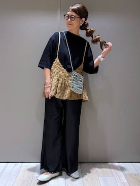 「LEPSIM（レプシィム）のソフトクッションパンプス　638849（パンプス、ホワイト系）」を使った、310lepsim75さん（レディース・163cm）の夏コーディネート