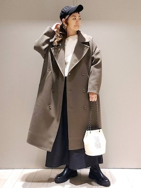 「LEPSIM（レプシィム）のアイテム（チェスターコート）」を使った、310lepsim75さん（レディース・163cm）の冬コーディネート