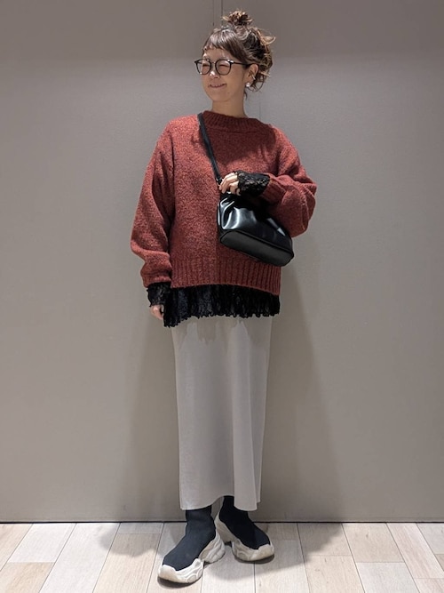 セール】3ゲージMIXざっくりニットプルオーバー 638086（ニット