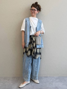 「LEPSIM（レプシィム）のアイテム（デニムパンツ）」を使った、310lepsim75さん（レディース・163cm）の春コーディネート