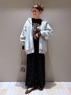 「LEPSIM（レプシィム）のアソートチュールパンツ　1066559（その他パンツ、ブラック系）」を使った、310lepsim75さん（レディース・163cm）の秋コーディネート