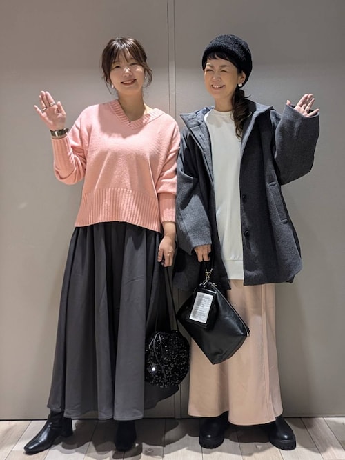 セール】5ゲージアンゴラMIXｰVネック 130134（ニット/セーター