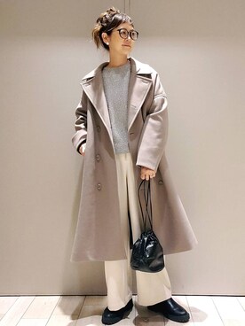 「アイテム（チェスターコート）」を使った、310lepsim75さん（レディース・163cm・30代）の冬コーディネート