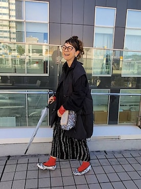 「アイテム（長傘）」を使った、310lepsim75さん（レディース・163cm）の秋コーディネート