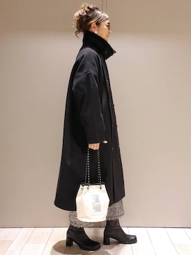 「LEPSIM（レプシィム）のアイテム（チェスターコート）」を使った、310lepsim75さん（レディース・163cm）の冬コーディネート