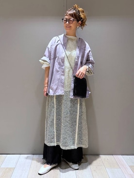 「LEPSIM（レプシィム）のソフトクッションパンプス　638849（パンプス、ホワイト系）」を使った、310lepsim75さん（レディース・163cm）の春コーディネート