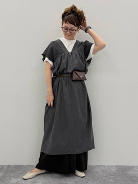 「LEPSIM（レプシィム）のソフトクッションパンプス　638849（パンプス、ホワイト系）」を使った、310lepsim75さん（レディース・163cm）の夏コーディネート